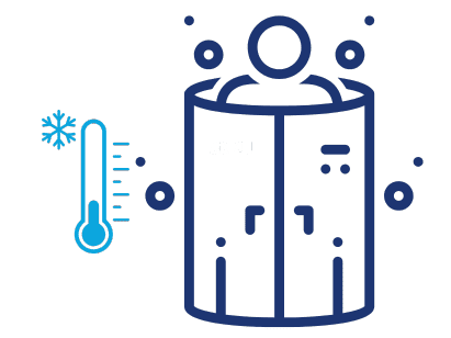 Icon illustrating cold therapy, such as cryotherapy, for alternative mental health treatments