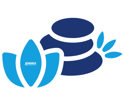 Icon illustrating an overview of alternative mental health treatments, showing spa stones and a lotus flower