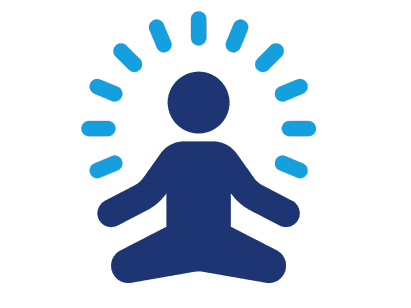Icon depicting meditation, yoga, and Tai Chi as alternative treatments for mental well-being