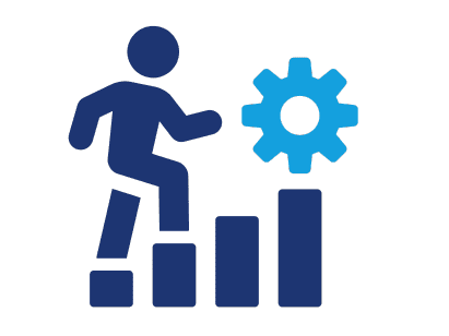 Icon depicting an overview of lifestyle changes for mental health, showing progress and personal development
