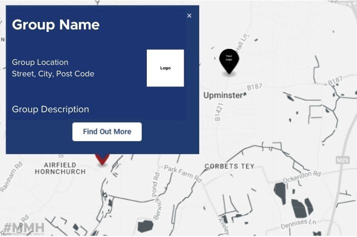 List Your Group 2 an example of your mens mental health group on the mobile map