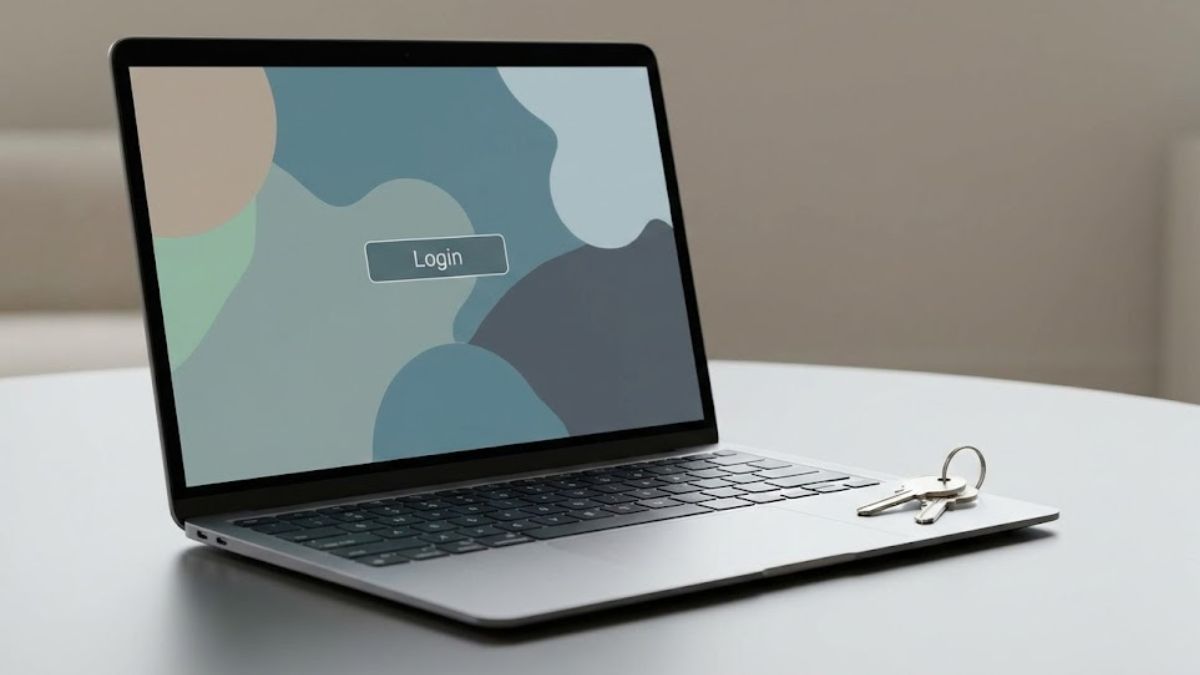 Laptop and keys, symbolising unlocking access to mental health support.