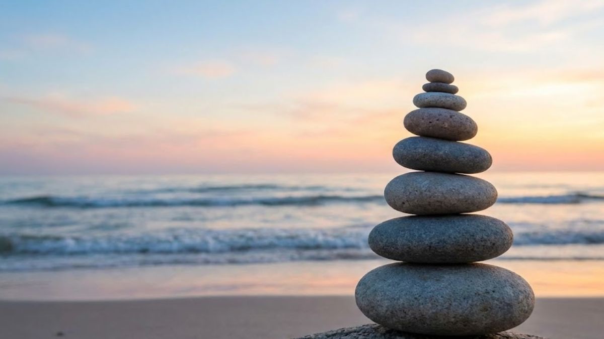 Balanced stones on a beach representing the stability and clarity achieved through proper treatment.