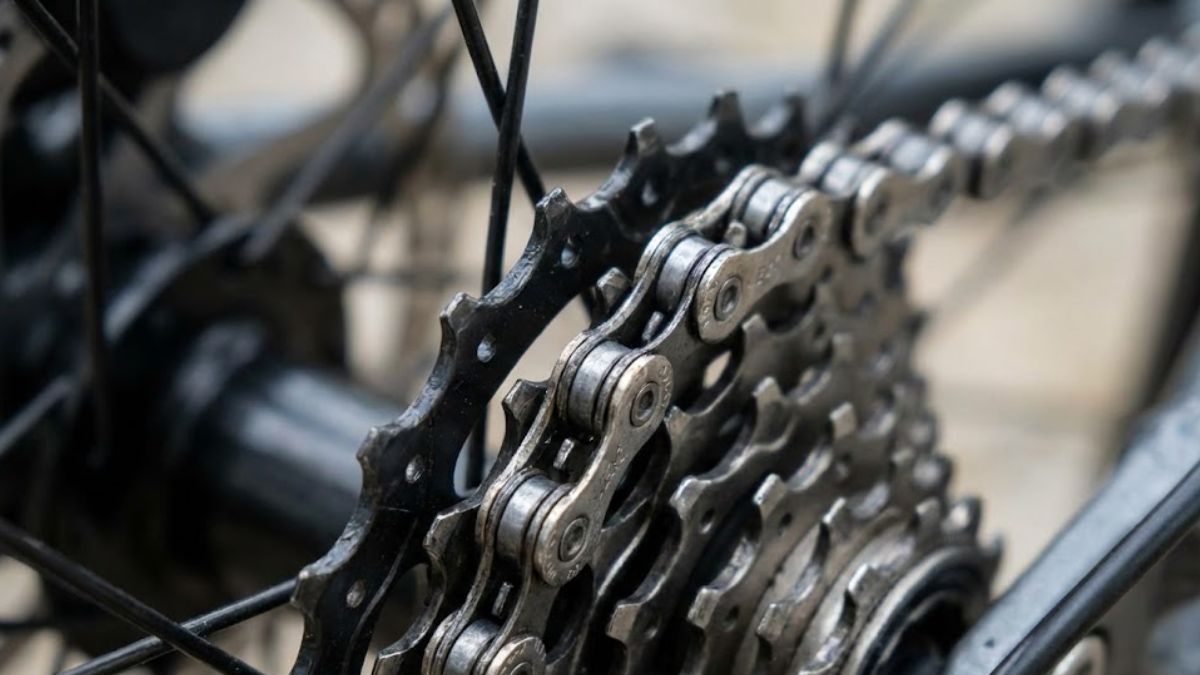 Bicycle gears representing the mechanical benefits of exercise on the brain.