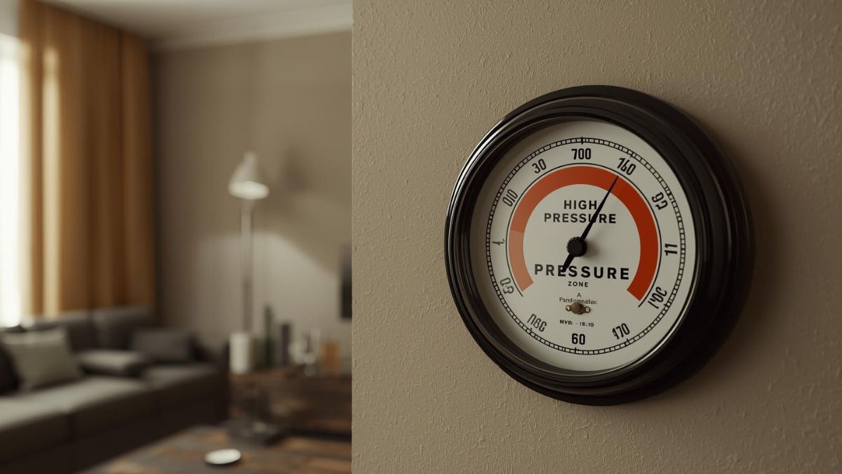 A pressure gauge showing high pressure, symbolising internal stress and anxiety.