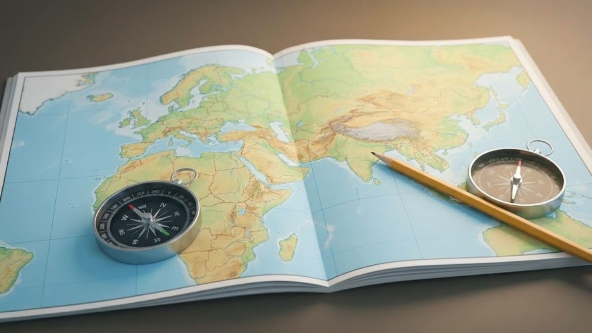A map and compass representing finding a route to local support groups.