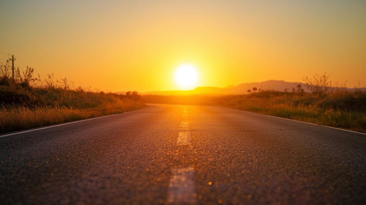 A sunrise over an open road representing hope and recovery from addiction.