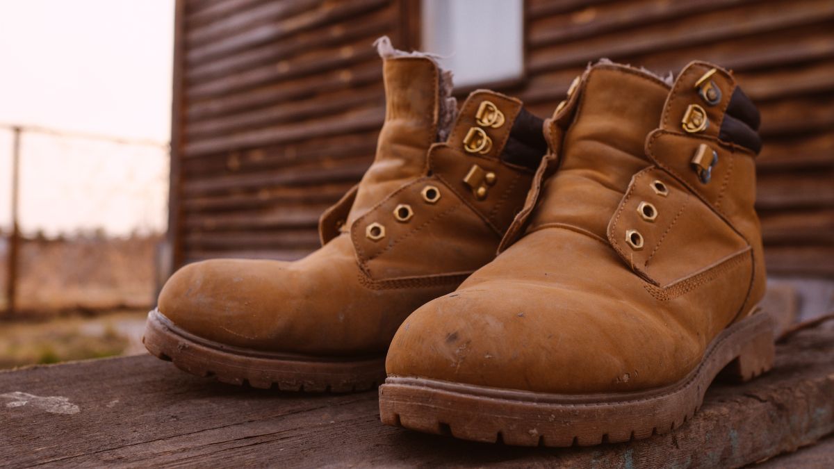 a pair of boots outside signalling leaving work outside of the home life