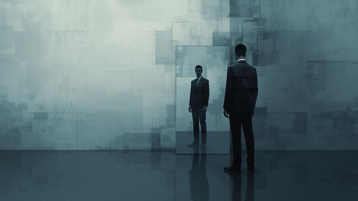 A conceptual image representing the disconnect from reality experienced during psychosis.